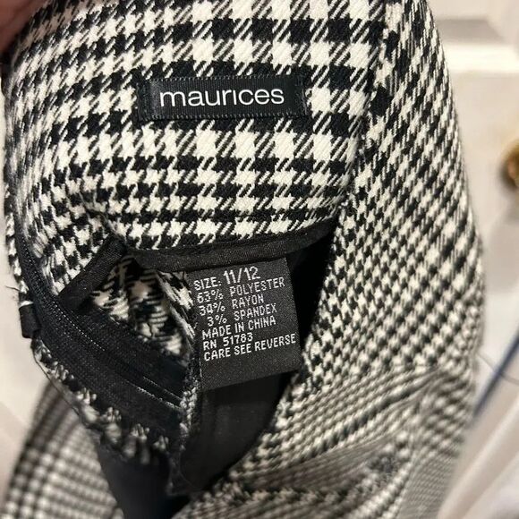 Maurices Houndstooth‎ Black White Pencil Skirt size 11/12 - Picture 5 of 6